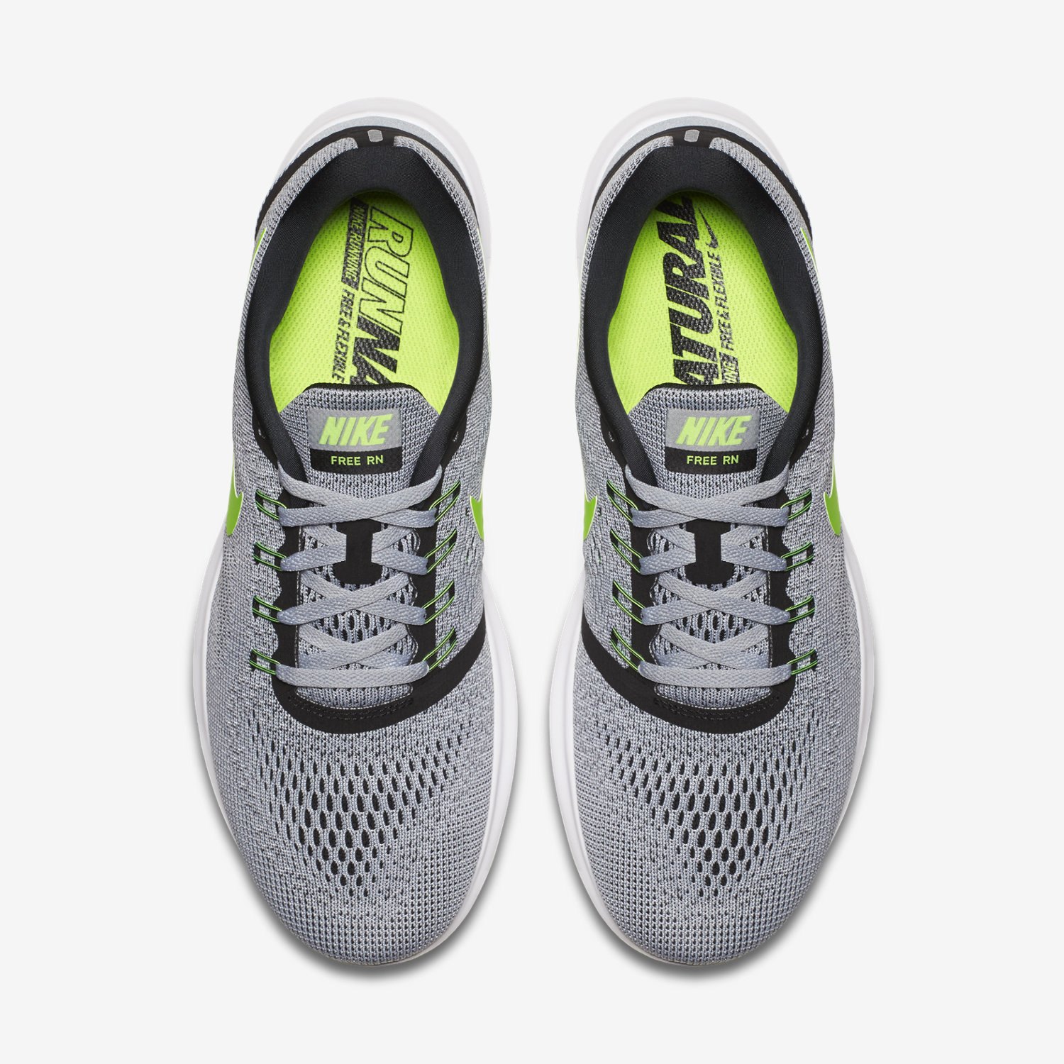 Nike Free RN Anthracite - Noir - Vert électrique-effronté-04