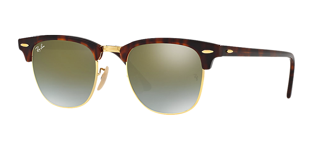 ray-ban-clubmaster-ecaille-dore-vert-miroite les lunettes de soleil idéales pour vos vacances verres mirroir miroité effronté