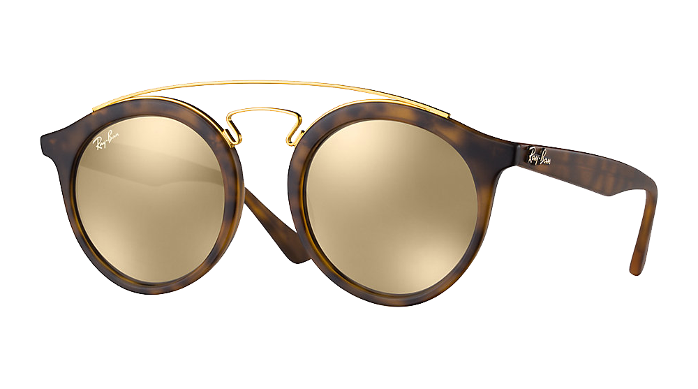ray-ban-rb4256-ecaille-mat-brun-dore-miroite les lunettes de soleil idéales pour vos vacances verres mirroir miroité effronté