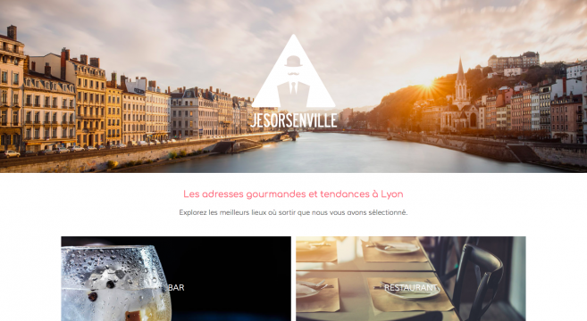 Page présentation du site Jesorsenville, Lyon, adresses, gourmand, tendance, bar, restaurant, café, musée, galerie